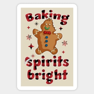 Baking Spirits Bright Christmas Funny Baker Pajama Family Magnet